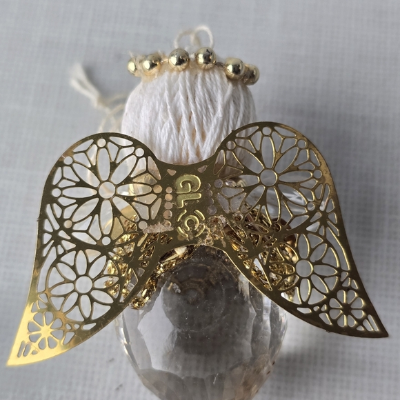 Teardrop Prism Angel Christmas Ornament Gold Tone 2” - Picture 9 of 10